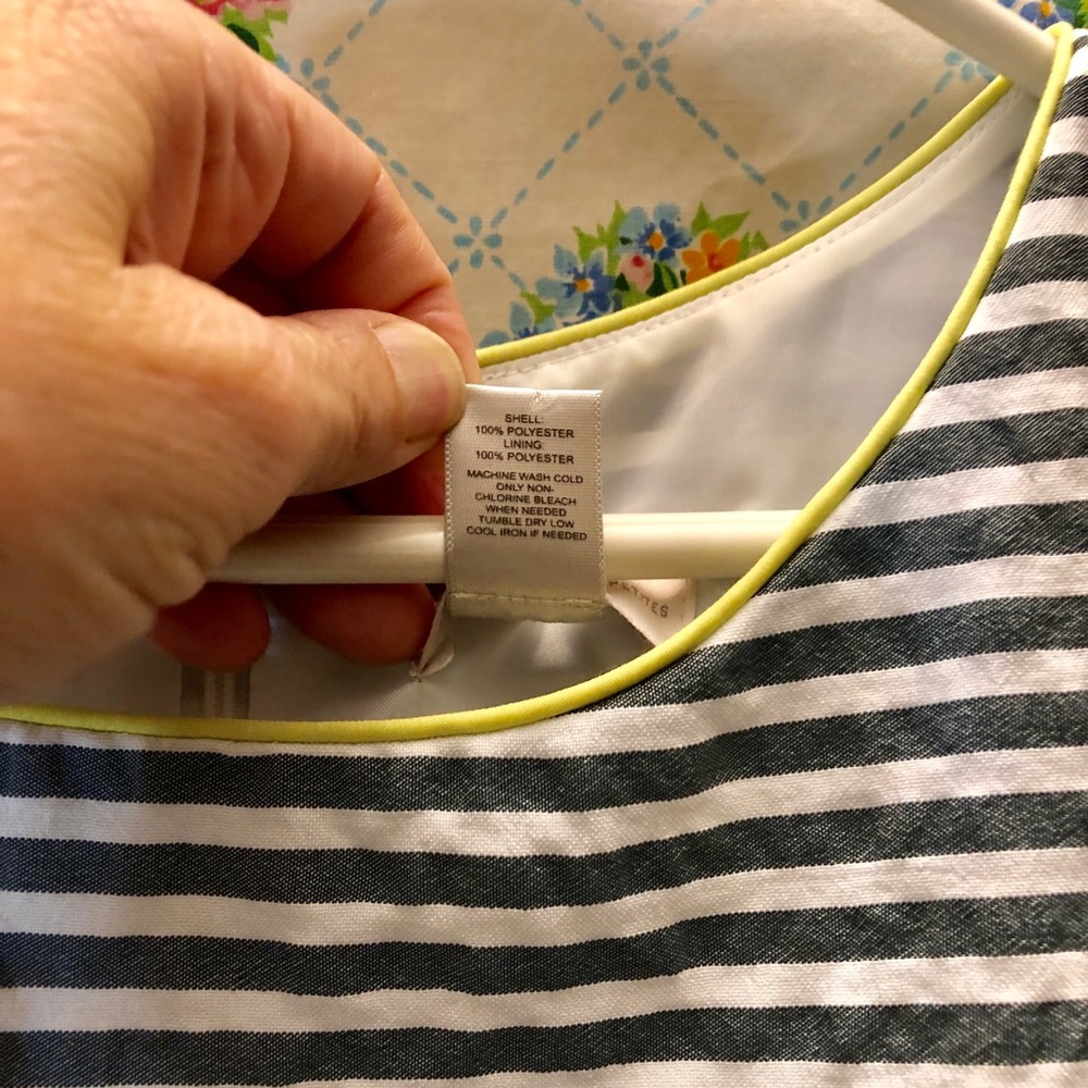 Ann Taylor Loft gray white empire waist dress - Picture 7 of 9